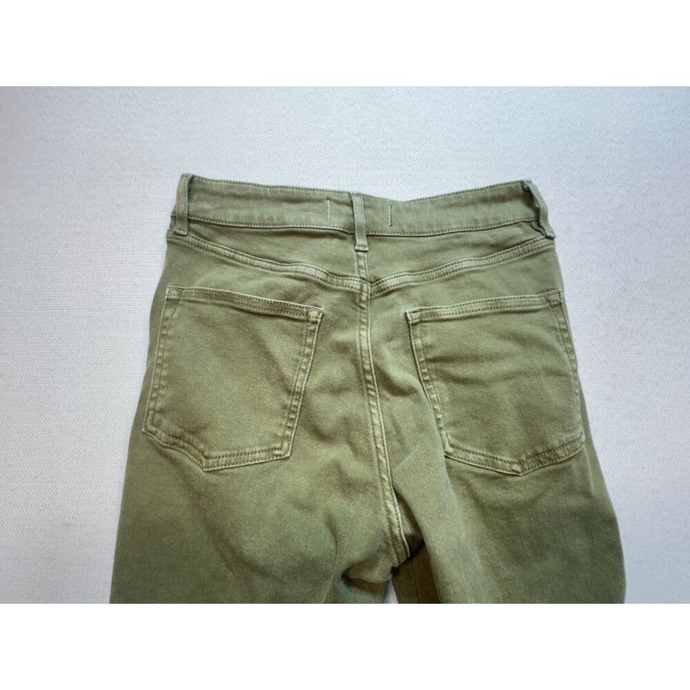 Free People Women's Army Skinny Jeans Denim Size 29 Olive Green Raw Hem Stretch - Picture 9 of 12